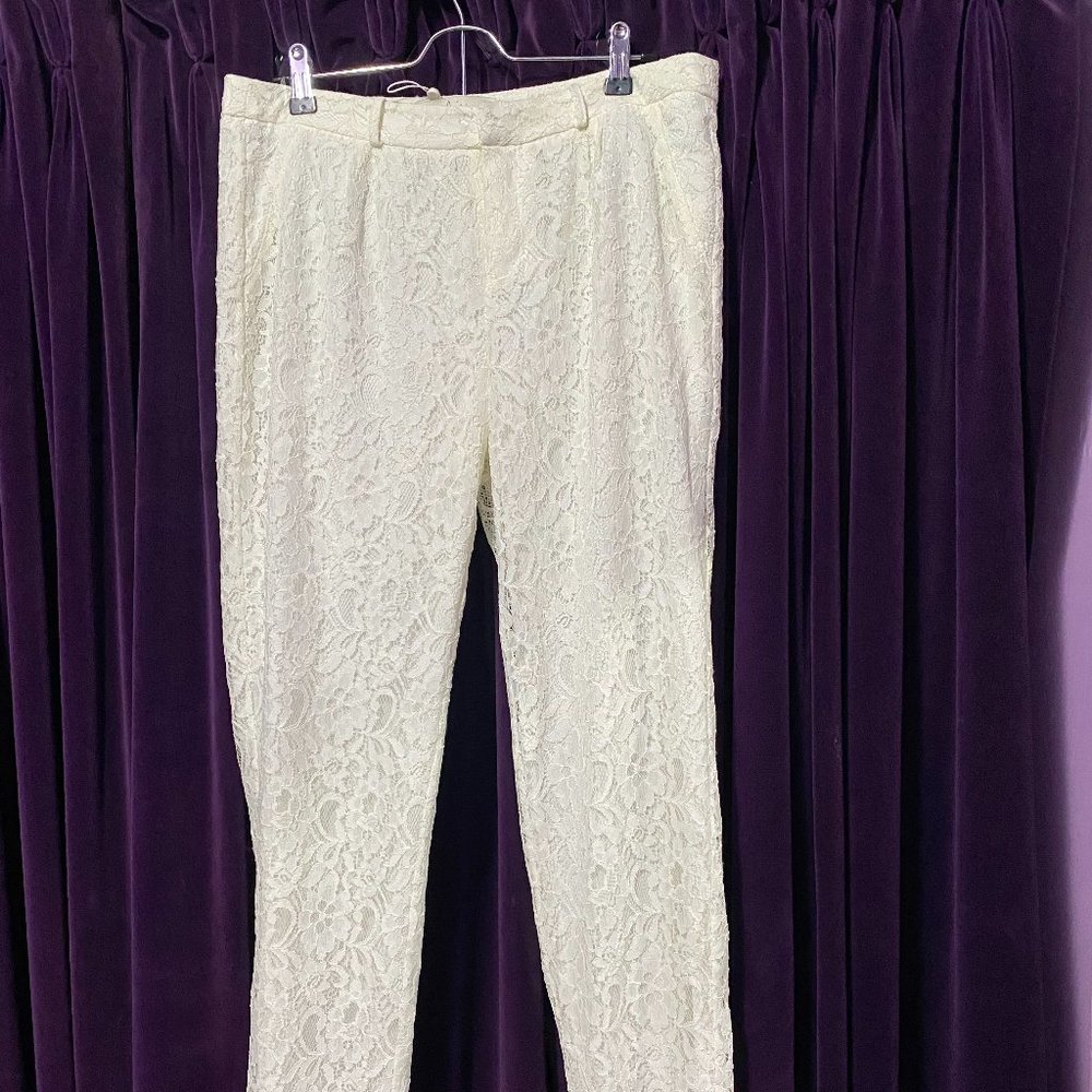 Joie Lacinda Fully Lined White Lace Pants